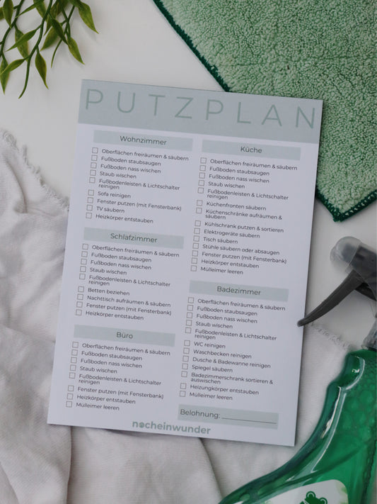 Block Putzplan - Haushalt mit System. Mühelos.
