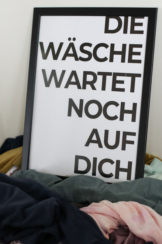 Poster Wäsche - Damit die Wäsche nur einmal läuft