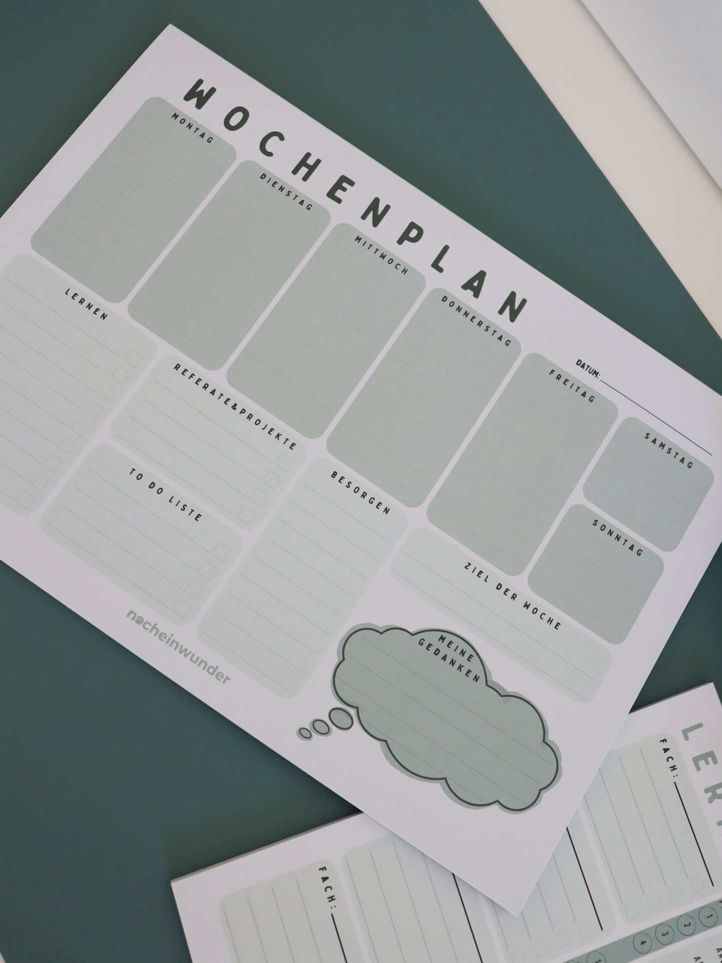 Wochenplan-Block Schule - Die Woche perfekt im Griff